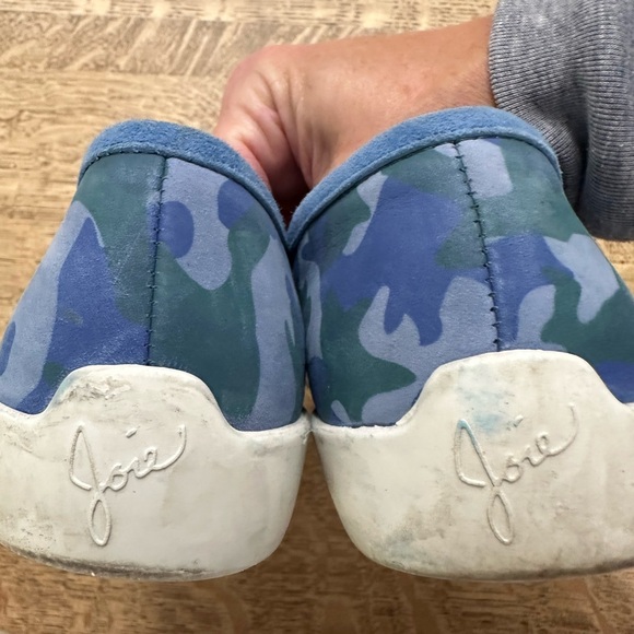 Joie Huxley Camo Suede Leather Skate Slip On Sneaker Blue 37-1/2 size  7-71/2 - Picture 6 of 14